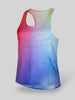 Regata feminina SPORTBR AirMesh Run Free com gradiente de cores vibrantes, ideal para corrida.