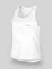 Regata feminina branca ultraleve SPORTBR AirMesh Run Free com logo discreto e tecido telado para alta respirabilidade.