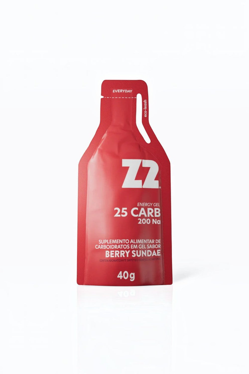 Sachê de gel de carboidrato SPORTBR Z2 sabor Berry Sundae de 40g com 25g de carboidratos e 204mg de sódio