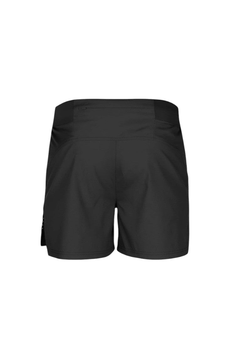 Shorts de corrida masculino preto SPORTBR com modelagem soltinha, tecido leve e bolso discreto no cós, vista traseira.