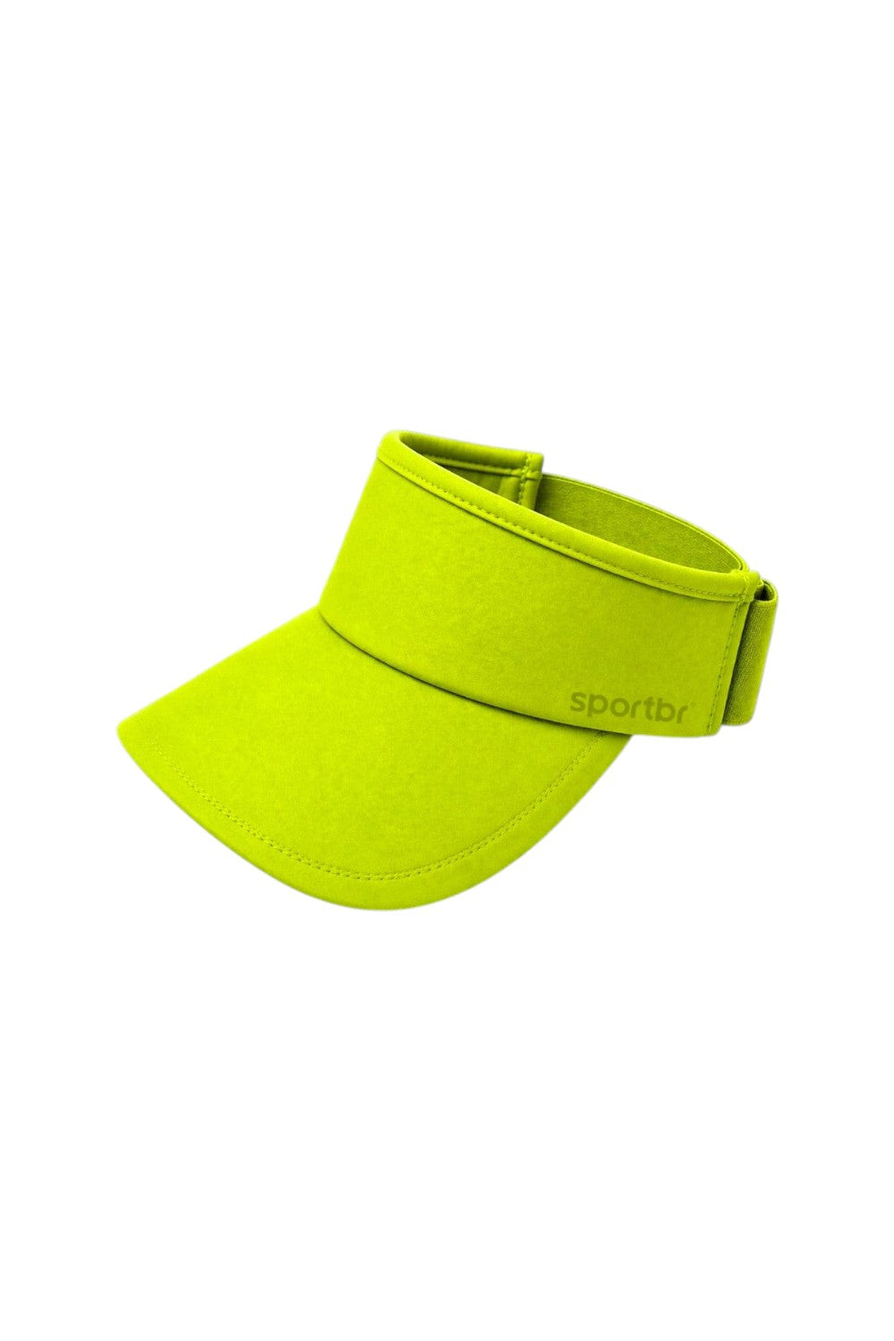 Viseira de corrida SPORTBR na cor verde neon com aba protetora, forro dry e ajuste elástico traseiro.