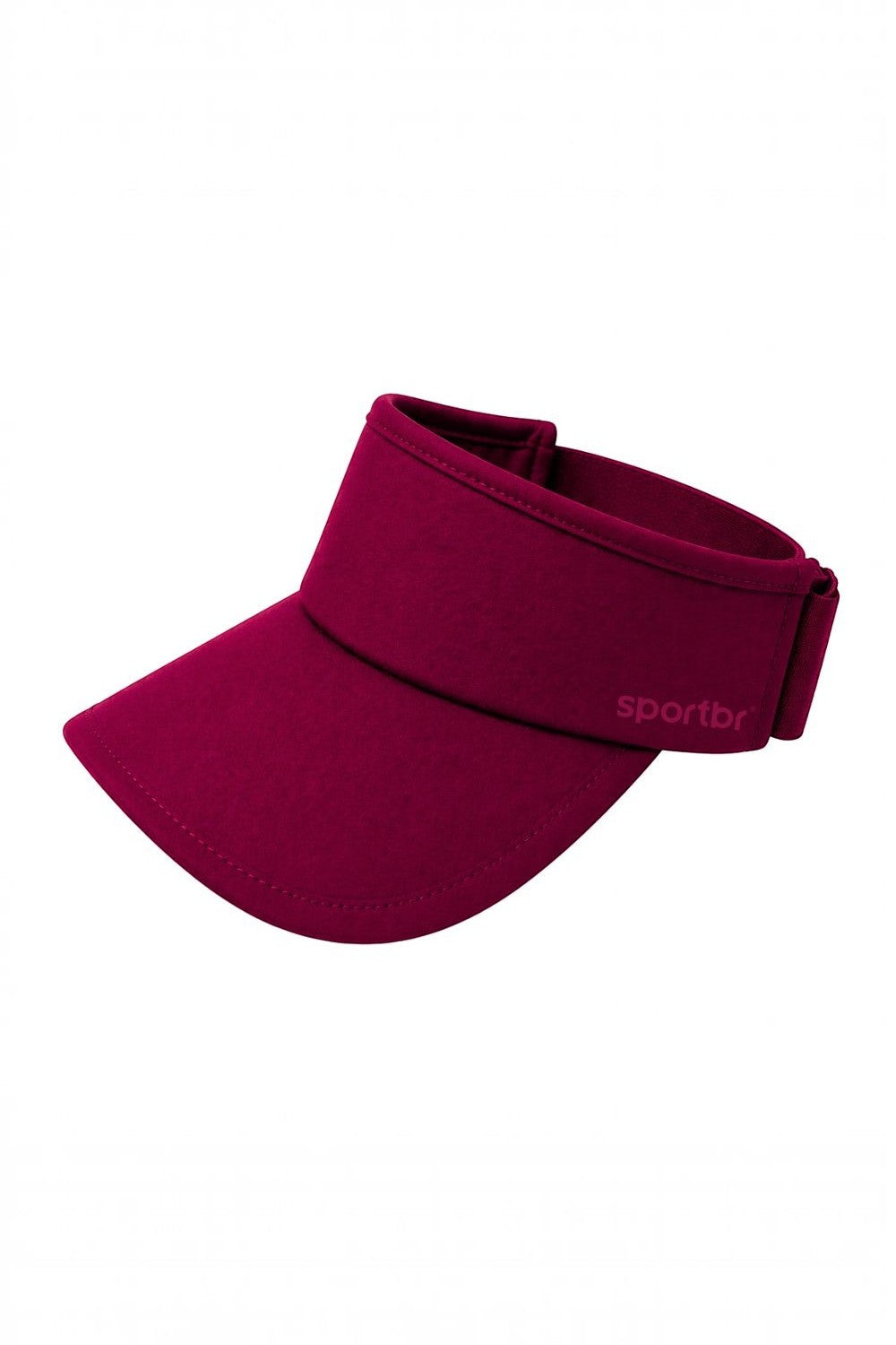 Viseira SPORTBR lisa na cor vinho com ajuste traseiro, ideal para proteção solar em atividades esportivas.