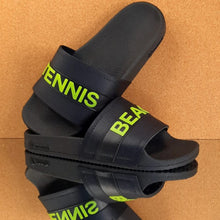 Chinelo Slide Beach Tenis Preto/ Verde Neon- Sportbr