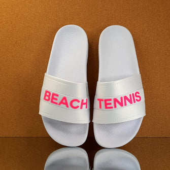 Chinelo Slide Beach Tenis Branco / Pink- Sportbr