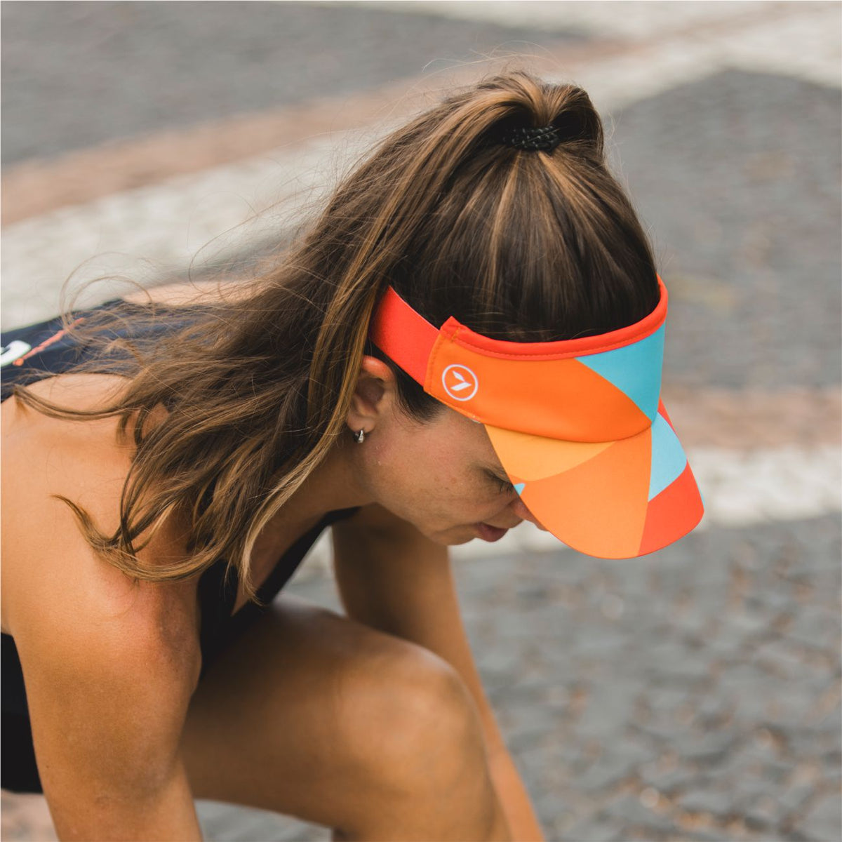 Viseira para Corrida com Elástico e Ajuste Sportbr - Julia Sette Laranja