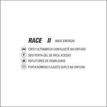 Cinto para corrida Fitletic Race II com porta gel e número - Preto