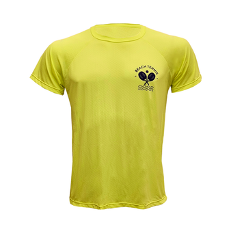 Camiseta Sportbr masculina - Amarela Beach Tennis, conforto e praticidade durante os treinos. Feita de poliamida, um tecido leve e flexível. Termorreguladora e bacteriostática, evitando o superaquecimento e odores fortes. Ideal para atividades esportivas, proporcionando liberdade de movimento e secagem rápida.