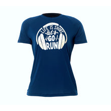 Camiseta Baby Look Run Life is Marinho