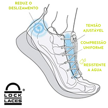 Cadarço Elastico Lock Laces - Cinza