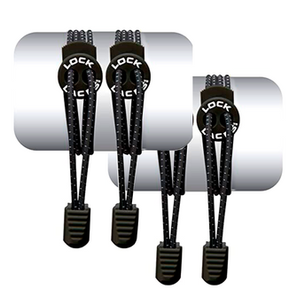 Cadarço Elastico Lock Laces - Pack 2 unidades Preto