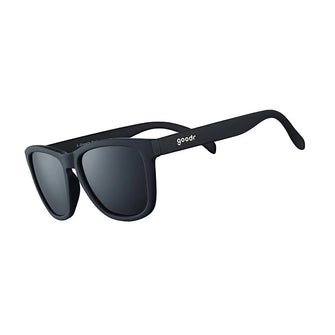 Óculos de sol preto unissex com armação quadrada e lente preta não refletiva, polarizada com proteção UV400.